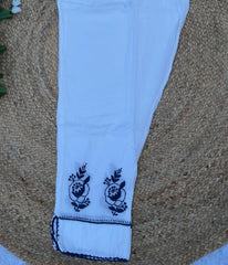 RUHANI Blue Pure Mul Cotton Chikankari Kurti and Pant Set