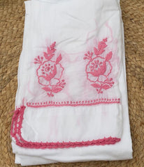 RUHANI Pink Pure Mul Cotton Chikankari Kurti and Pant Set