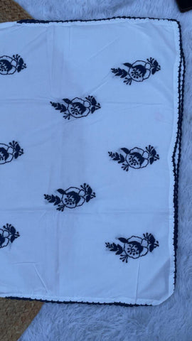 RUHANI Blue Pure Mul Cotton Chikankari Kurti and Pant Set