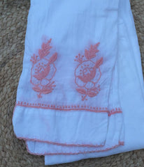 RUHANI Coral Pure Mul Cotton Chikankari Kurti and Pant Set