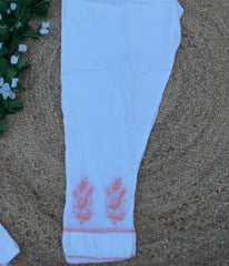 RUHANI Coral Pure Mul Cotton Chikankari Kurti and Pant Set