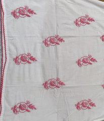 RUHANI Pink Pure Mul Cotton Chikankari Kurti and Pant Set