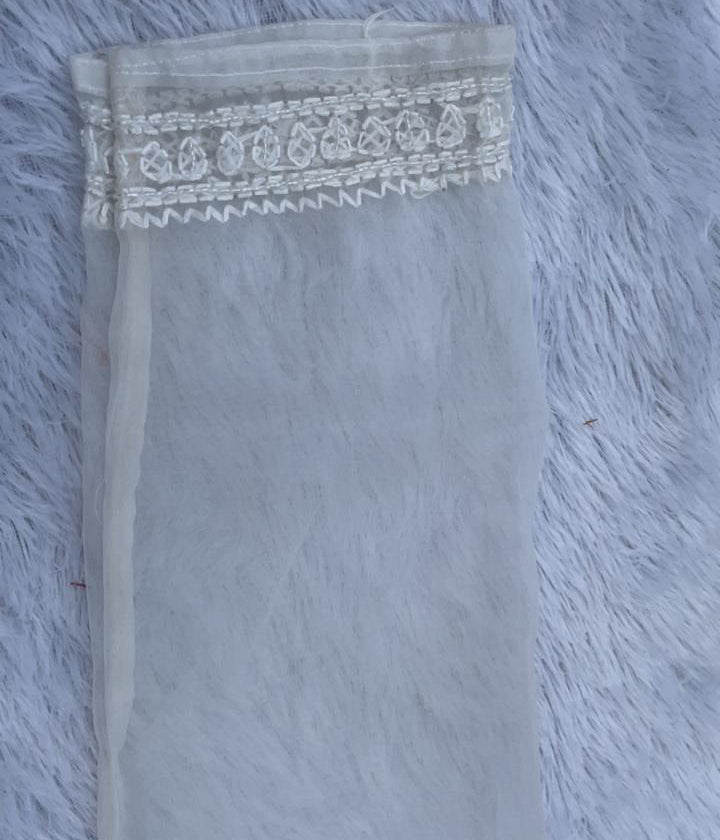 AMBA White Organza Chikankari Kurta for Woman