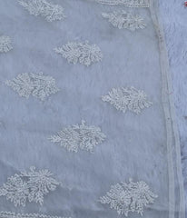 AMBA White Organza Chikankari Kurti-Elegant Lucknowi Chikankari for Women