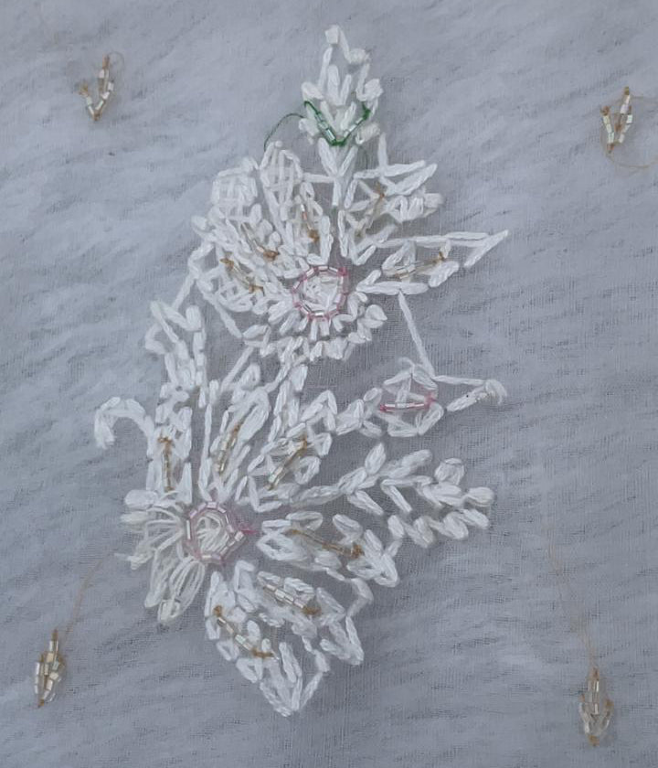 AMBA White Organza Chikankari Kurta for Woman