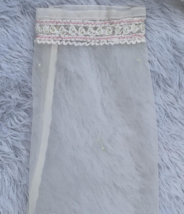 AMBA White Organza Chikankari Kurta for Women