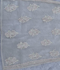 AMBA White Organza Chikankari Kurti-Elegant Lucknowi Chikankari for Women