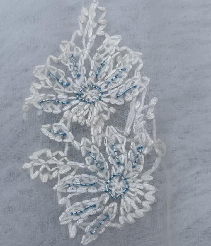 AMBA White Organza Chikankari Kurta for Women