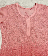 swati pure viscose resham kurti neck and shoulder hand embroidery details image